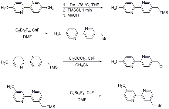 Figure 1. Monohalogenation of dimethyl-bipyridines.