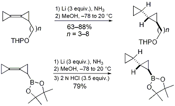 Figure 2.





Reduction of the double bond in BCPs to yield bicyclopropyls.
