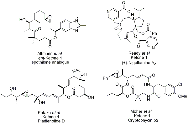 Figure 2. Examples of Target Molecules Synthesized with Epoxidation Catalyzed by Ketone 1 or ent-Ketone 1